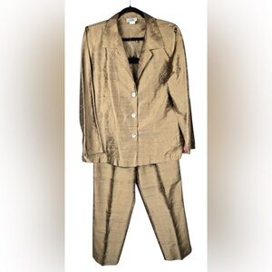 IC Collection By Connie Vintage Luxurious Gold Silk Pant Suit Set💕